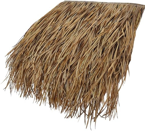 Lot de 6 rouleaux de gazon artificiel ignifuge pour cabanes Tiki, paille, palmier, chaume mexicain, décorations durables pour une utilisation en extérieur