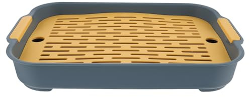 GETAJGHSD Bac à Litière Anti-Renversement pour Lapin et Hamster, Toilette Carrée en Plastique Bleu Clair, Équipement de Nettoyage pour Petits Animaux, Bac Hygiénique pour Cage de Rongeurs,