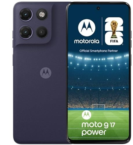 Motorola Moto g17 Power Smartphone (Display da 6,72 FHD+ Corning Gorilla Glass 3 resistente ai graffi, impermeabile, fotocamera da 50 MP, 8/256 GB, 6000 mAh, ricarica TurboPower) Pantone Evening Blue