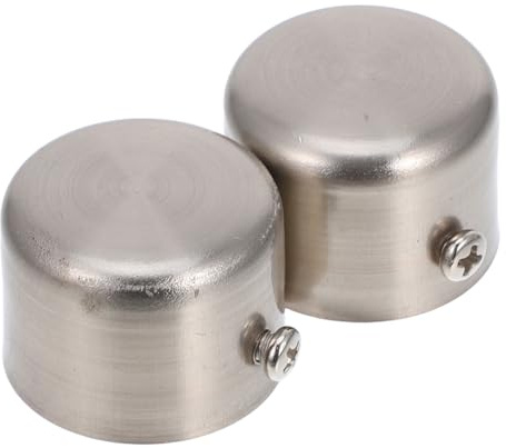 VORCOOL Endstücke für Gardinenstange, 2 Stück, 28 mm, silberfarben