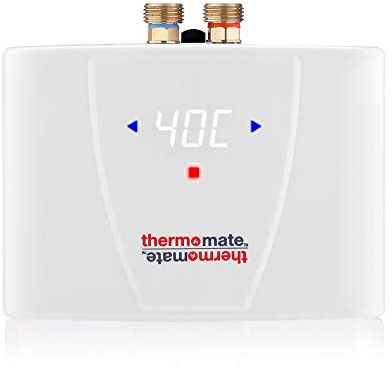 ThermoMate ELEX5.5 Instantaneous Electric Water Heater with LED Display, 5.5kW Hand Wash Water Heater for Basins Sinks, Over/Under Sink Water Heaters, ‎Hard Wire 220V