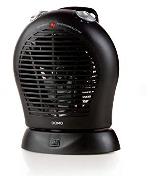 DOMO DO7324F Elektrische Heizlüfter Oszillierend - Überhitzungsschutz - Mit Ventilatorfunktion - 3 Einstellungen - 2000 W - Schwarz