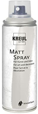 KREUL 76361 - Farbspray, silber 200 ml, klassisch matte Sprühfarbe auf Wasserbasis, hochpigmentiert und wasserfest, styropofest, für Innen und Außen
