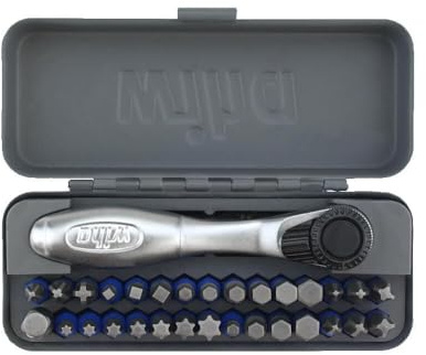 Wiha 76889 32 delar GoBox Terminator Blue Impact Bit Set med Mini Spärrhake