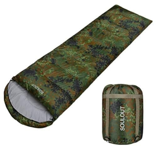 3-4 Season Sleeping Bag for Adults & Kids, Lightweight Warm Cold Weather Camping Bag with Waterproof Compression Sack – Portable for Hiking, Backpacking, Traveling & Outdoor Adventures (Camouflage)