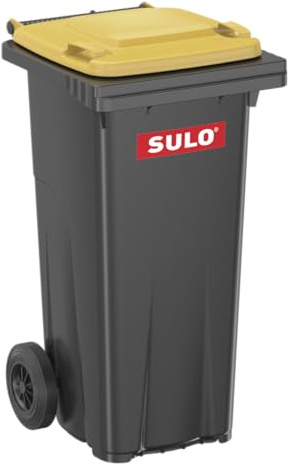 120 L Sulo Mülltonne, Farbe grau, Deckel gelb