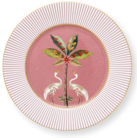 Pip Studio 51001280 La Majorelle Brotteller pink mit Palme 17 cm (1 Stück)