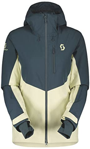 Scott W Ultimate Dryo Jacket Colorblock-Gelb-Grün - Daunen Warme wasserdichte Damen All-Mountain Skijacke, Größe M - Far