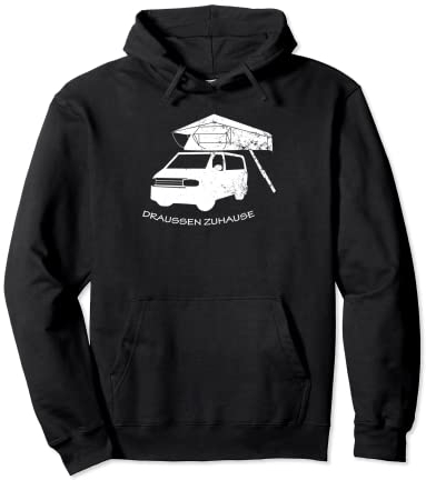Dachzelt am Bus Van Camping mit Dachzelt und Bus Pullover Hoodie