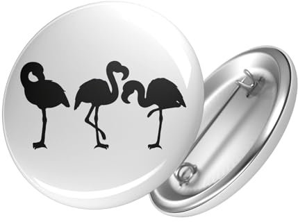 Huuraa Ansteckbutton Flamingos Silhouette Geschenk Größe 59mm Flamingos Accessoire
