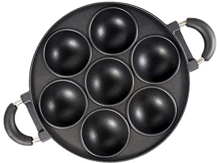 Cast Iron Cake Mold,7-Cup Cast Iron Fried Egg Pancake Pancake Pan Burger Omelette Stove Griddle - Cake Mold for Sc, Cornbread, Muffins, Cup Cakes and Brownies Novent