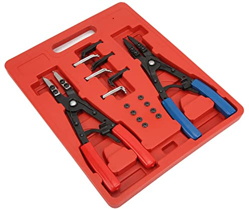 2-teiliges Sprengringzangen-Set, Universelle Metall-Sicherungsringzange für Autoreparaturwerkzeuge, Hochwertiges, Rostfreies Material