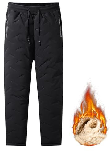 ZGSYH Pantaloni da Neve Unisex Impermeabili Foderati in Pile Taglie Forti 2024, Casual da Sci, Sportivi Caldi per Uomo e Donna (Colore: Black2, Size: