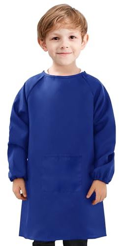 Meleager Malerkittel Kinder, Malkittel Kinder 8-12 Jahre, Malschürze Kinder, Bastelschürze Kinder mit Ärmeln und Taschen, Schürze Schule Mädchen für Basteln Malen Backen Kochen