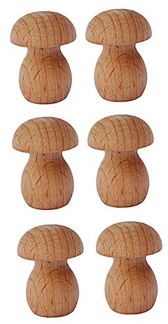 STOBOK Unbemalter Kleiner Holz Pilz Dekoration 6 Stück Für Selbstgemacht Bastelprojekte Gartendeko Fotografie Requisite Miniatur Holzpilz Kreative Tischdeko