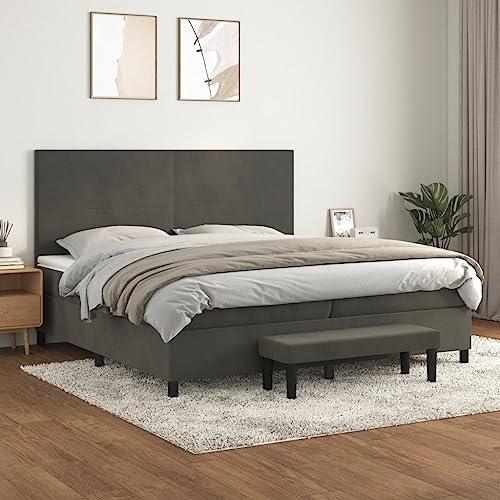 Homgoday Boxspringbett mit Einzeltaschenfederkernmatratze, dunkelgrau, 203x200 cm - Komfort für Rücken- und Bauchschläfer Model3137744