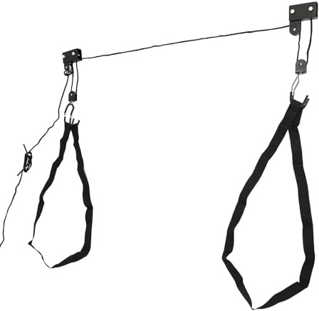 CLEADONG Kayak Hoist, Bike Lift Pulley System with 125 lb Capacity, Overhead Pulley System for Bicycles kayaks canoes paddleboards bicycles, Black
