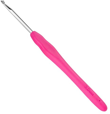 Totofy agujas crochet 3.5 mm,ganchillos crochet con mango suave ergonómico, agujas ganchillo adecuado para principiantes y entusiastas del ganchillo
