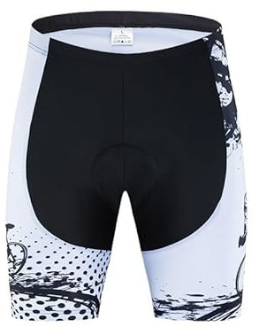 ZiYouao Radlerhose Herren 9D gepolsterte Radhose Herren Damen Downhill MTB Fahrradhose Rennradhose Tights Bike Shorts Reithose Fahrradhose(White,L)