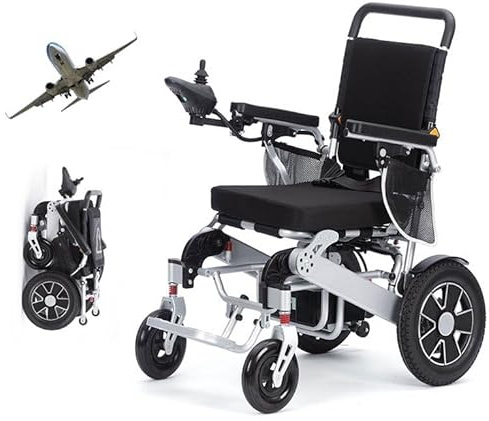 KLRCPQWU Carrozzina Elettrica Pieghevole in Alluminio Ultraleggera, Carrozzine Leggere Per Tutti I Terreni, Capacità Di Carico Di 130 Kg, Potenti Motori Da 500 W Per Anziani E D