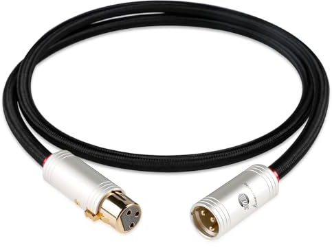 BOAACOUSTIC JIB XLR Kabel 1.5m mikrofon Kabel High end HIFI mikrofonkabel XLR Buchse auf Stecker 3 polig Vergoldet 3 PIN Für Mikrofon an Mischpult, Ton usw. (1.5m,1 pc/set)