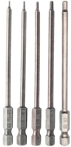 Confezione da 5 punte esagonali RC da 1,27 mm, 1,5 mm, 2,0 mm, 2,5 mm, 3,0 mm, testa esagonale, set di punte per cacciaviti, avvitatori elettrici/trapano elettrico