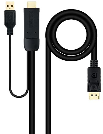 HDMI-auf-DisplayPort-Adapter, männlich zu männlich, schwarz, 1,8 m, konvertiert HDMI-Signale in DisplayPort für ein hochauflösendes Audio- und Videoerlebnis. Perfekt für Büros und Unterhaltung