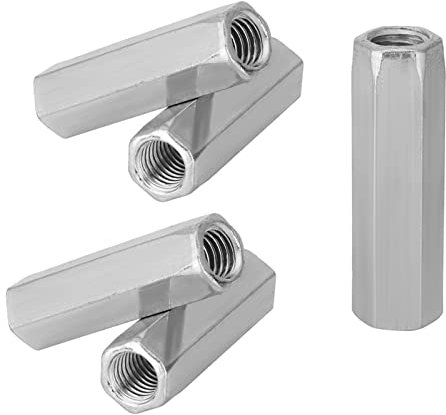 AKLOSIPY 5 Stück Verzinkter Stahl M10 40 50 Sechskantmutter AL-Gewindemutter Gewindebefestigungen Sechskantkupplungsmutter die Gewindestange Connecm10x1,5 Verbindungsmutter M10 RT-Mutter