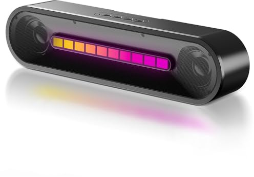 Aysoi PC Speakers, Portable Bluetooth Speakers,Wireless Computer Speakers, Computer Soundbar for Desktop Monitors,PC, Laptop, Desktop, Smartphones,Home, Travel,Outdoor, Beach (Dynamic RGB)