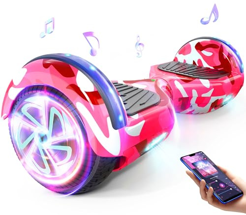 6.5” Hoverboard for Kids Ages 6-12, Bluetooth Hover Board with Light & Non-slip Footpads