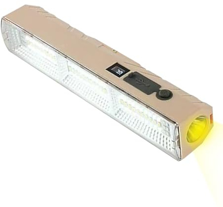 Veasbuu Barra luminosa magnetica a LED, impermeabile, ricaricabile, lampada portatile senza fili, torcia ad alta luminosità con gancio per casa, lavoro, interni, esterni, campeggio