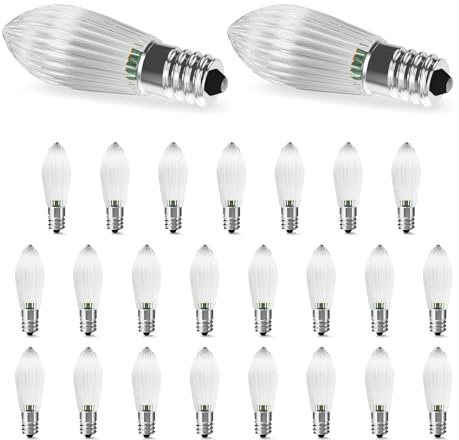 AGOTD E10 LED Glühbirne für Schwibbogen, Spitzkerzen LED Birnen für schwibbogen weihnachten, lichterbogen weihnachten 2200K Warmweiß, 0,2W, AC 5-55V