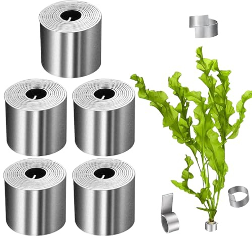 YHTCC 5pcs Aquarium Plant Weights Anchors, Bendable Plant Anchors | Reinforced for Live Plants, Metal Aquatic Weights for Live Plants Prevents Floating (36*5, 180 cm in total)