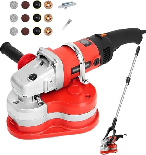 Smerigliatrice angolare per calcestruzzo, lucidatrice per pavimenti a 3 teste con 4 dischi abrasivi, 2800 giri/min, regolazione a 6 velocità, per taglio e lucidatura