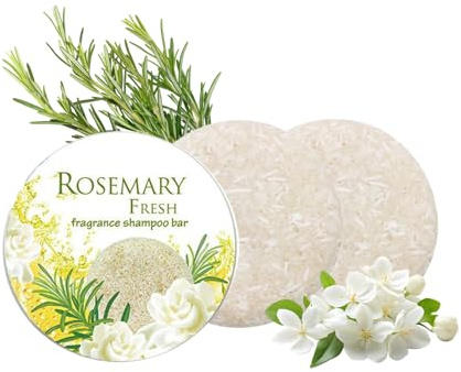 Festes Rosmarin Shampoo 2 Stück – Shampoo gegen Haarausfall für fettiges Haar, mit Bio Rosmarinöl - Natürliche Haarseife für Damen mit Tiefenreinigung und Pflege für gefärbte Haare