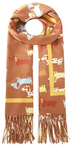 Zwillingsherz Damen Schal Damen Hund Katze Muster Trend flauschiger Frauenschal Accessoire Schals und Tücher modischer Begleiter