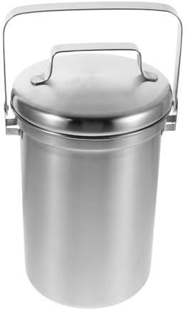 TOGEVAL Composteur de Comptoir 3L en Acier Inoxydable avec Couvercle Seau à Compost Compact pour Déchets Alimentaires Poubelle Cuisine Hygiénique et Écologique pour Recyclage