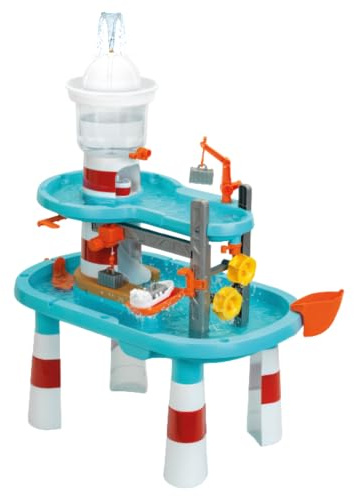 Theo Klein 7715 Aqua Action Lighthouse Splash | Grande Table de Jeu Aquatique avec Phare, Grue à conteneurs, Ascenseur à Bateaux et Fonction Spray | Jouet pour Enfants dès 3 Ans