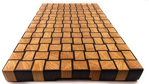 Tagliere artigianale in Legno Massello di Rovere e Wengè 49,5 x 34,3 x 4 cm.