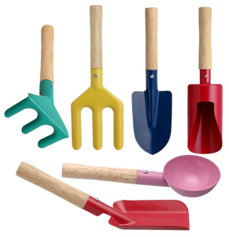 Ensemble de Jardinage pour - Pelle, Fourche et Râteau Portables | Kit de Râteau, Pelle et Fourche pour | pour Garçons et Filles, Jeu de Creusage et Plantation au Jardin et à la