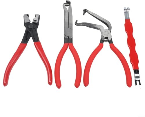 Electrical Disconnect Pliers Set, Carbon Steel Automotive Wire Harness Pliers for Connector Removal, Car Fuse Puller Tool Kit with Straight Elbow Crowbar for SUV(4pcs)