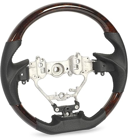 Cocoarm Hydro Dip-Lenkrad, Handgenähtes Perforiertes Leder, Design mit Flacher Unterseite für RX AL20 2016 Bis 2022 (Holzmaserung)