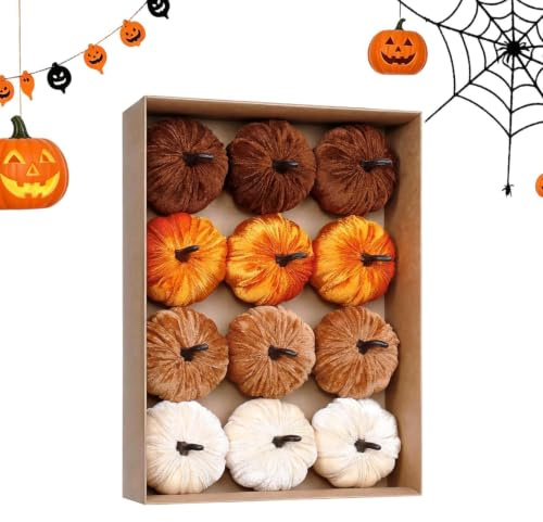 Höstpumpor För 12 Stycken Skördefestbordscenterpiece | Imiterade Dekorationspumpor för Thanksgiving, Halloween, skördetid, skördefest, bondgård, lantlig inredning, , lägenhet,