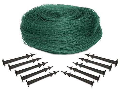 Windhager Laubschutznetz, Abdecknetz, Gartenschutz, zum Schutz von Teichen und Wasserbehältern, inkl. 10 Netzhaltern, grün, 3 x 2 m