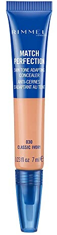 Rimmel London Correttore Liquido Match Perfection, Media Coprenza per Occhiaie e Imperfezioni del Viso, 030 Classic Beige, 7 ml