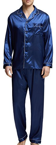 Conjunto de pijama de satén para hombre, ropa de dormir, ropa de dormir de seda, ropa de estar por casa, XL