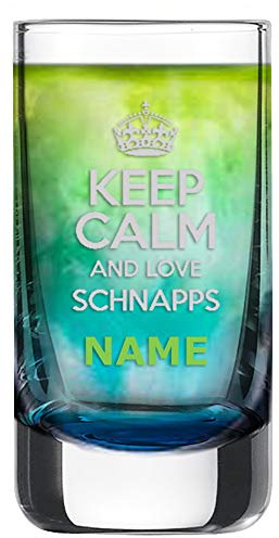 Schott Zwiesel Schnapsglas [Paris] mit individueller Gravur [Name] und [Motiv - Keep Calm And Love Schnaps] - MeinGlas