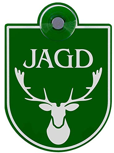Schilderio Premium Saugnapfschild Schild Jagd 3 mm Acrylglas ca 90x125 mm Jagd Schild Auto mit 1x Saugnapf 30 mm Autoschild Jagd zur Befestigung an Autoscheiben von innen