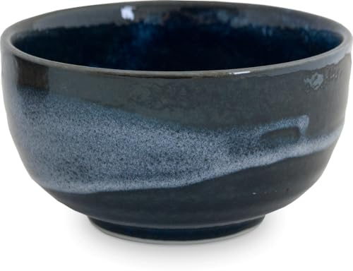 UMI Matchaschale aus Japan Matcha Schale Keramik Teeschale blau schwarz Ø 13 cm, H 7 cm