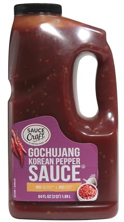 Ventura Foods Sauce Craft Gochujang Korean Pepper Sauce, Versatile, Globally Inspired Spicy Sauce for Food Service, Wings, Stir Fry and Dipping, 0.5 Gallon